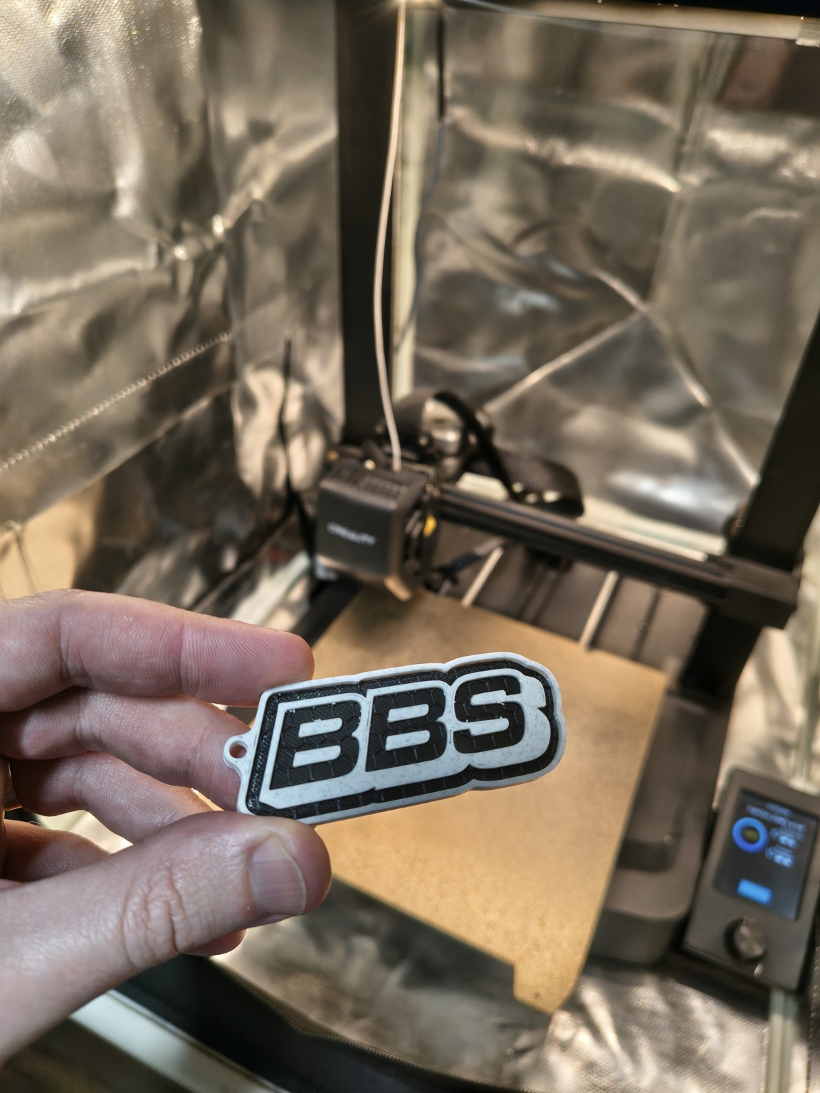 Chaveiro automotivo BBS impresso em 3D